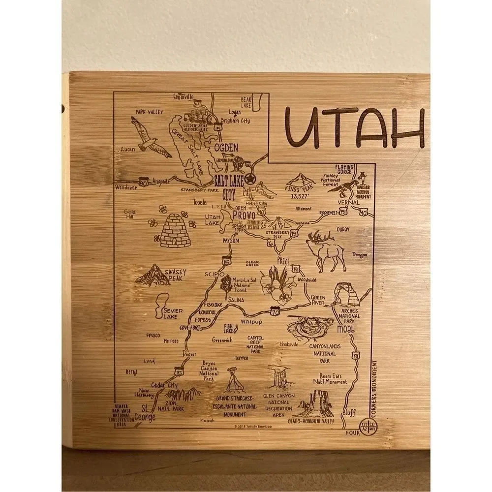 Totally Bamboo A Slice of Life Utah State Serving and Cutting Board, 11